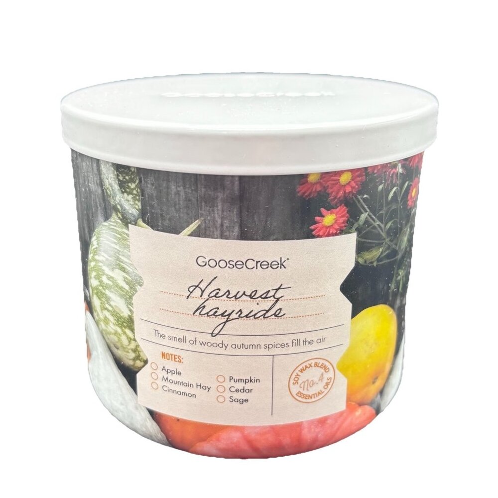 Goose Creek Harvest Hayride 3 Wick Jar Candle 14.5 oz Fall Pumpkin Apple Spices - Picture 1 of 14